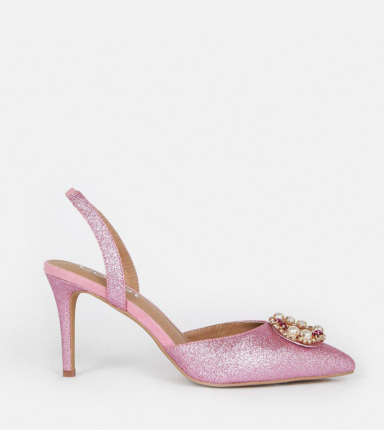 Buy Coast Glitter Mid Heel Slingback Pumps In Pink 6thStreet Qatar
