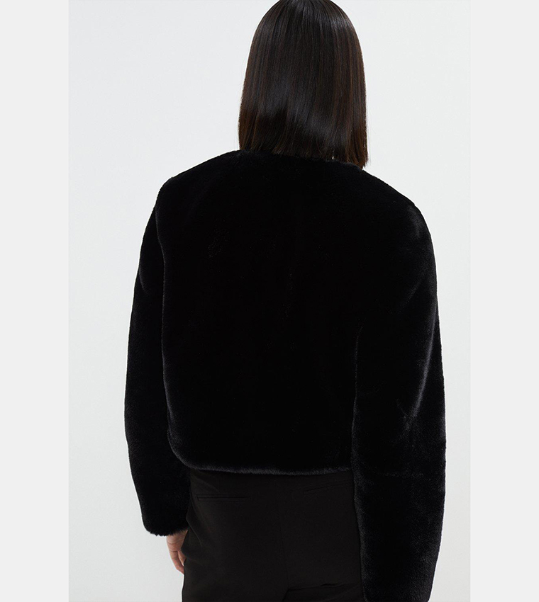 Faux Fur Short Coat in Chestnut main image 1