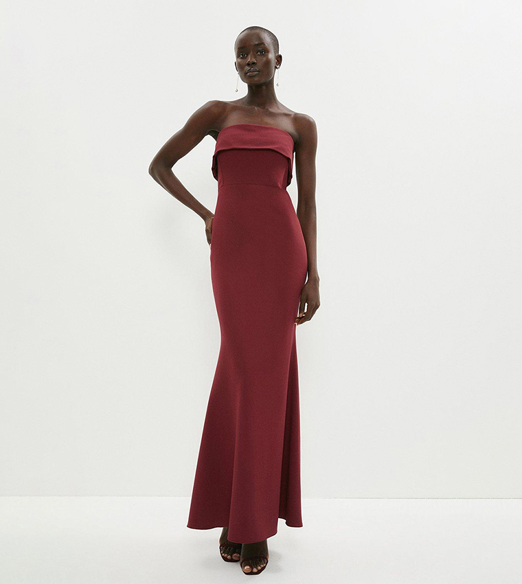 Burgundy best sale bandeau dress