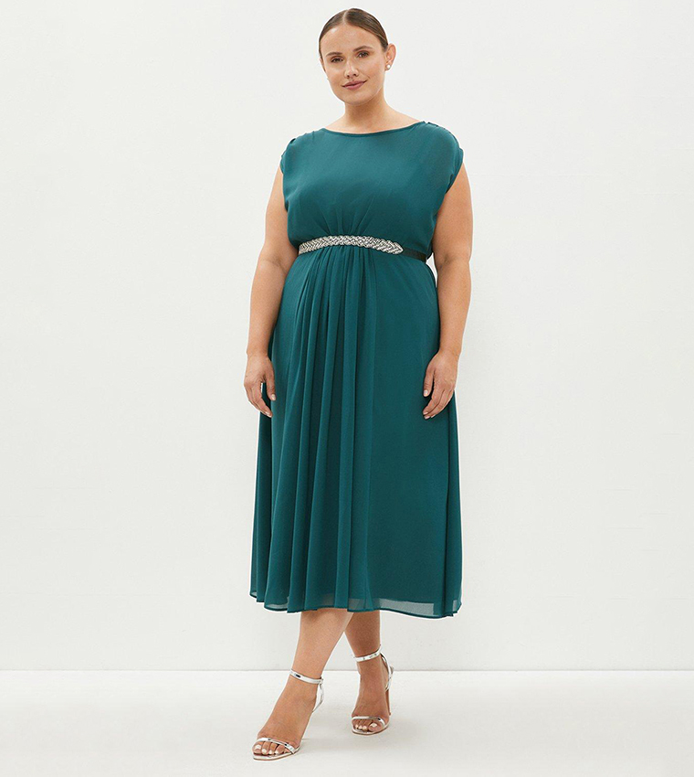 Buy Coast Embellished Belt Midi Dress In Emerald 6thStreet Oman