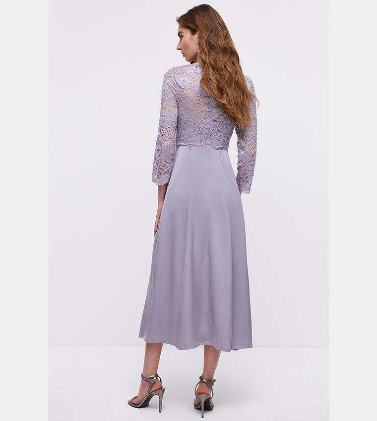 Ivory Lace Top Satin Skirt Dresses Coral