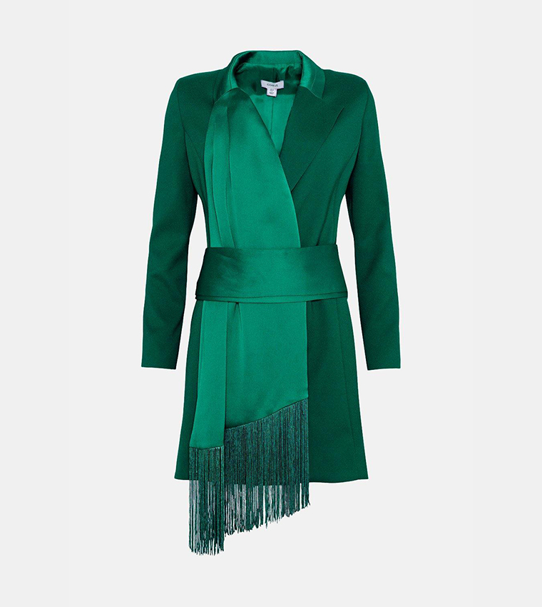 emerald green blazer dress The Draped Blazer dress main image 1