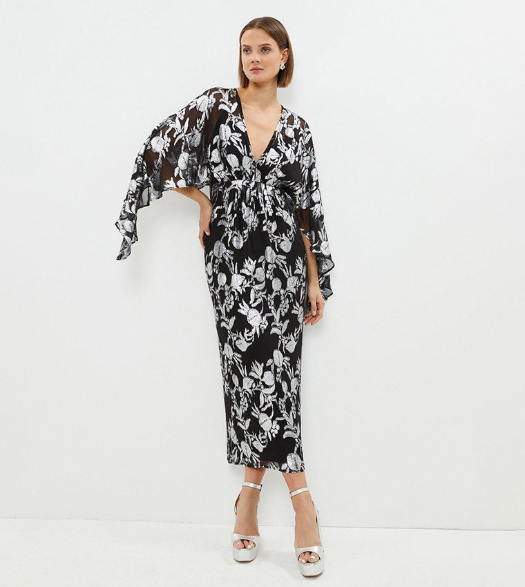 V neck deals kimono sleeve dress