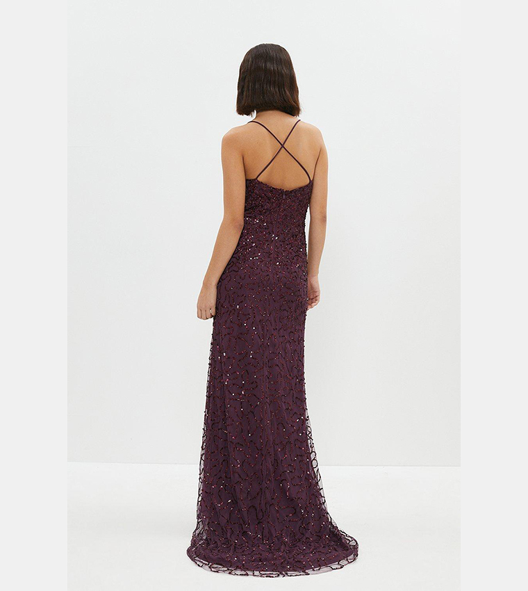 Buy Coast All Over Sequins Maxi Dress In Berry 6thStreet Kuwait