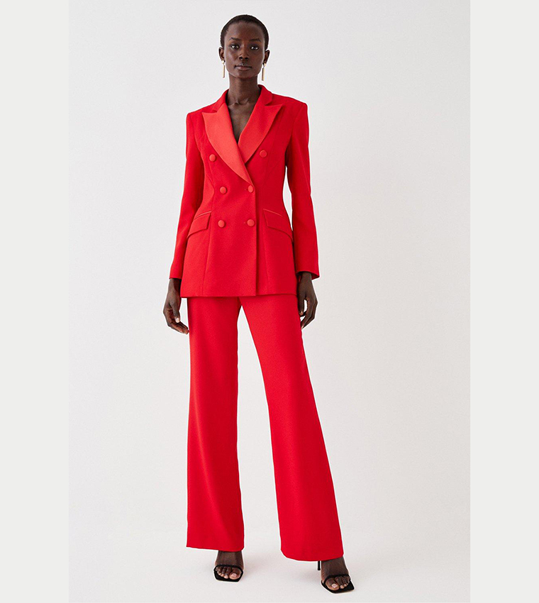 Red flared sale trousers