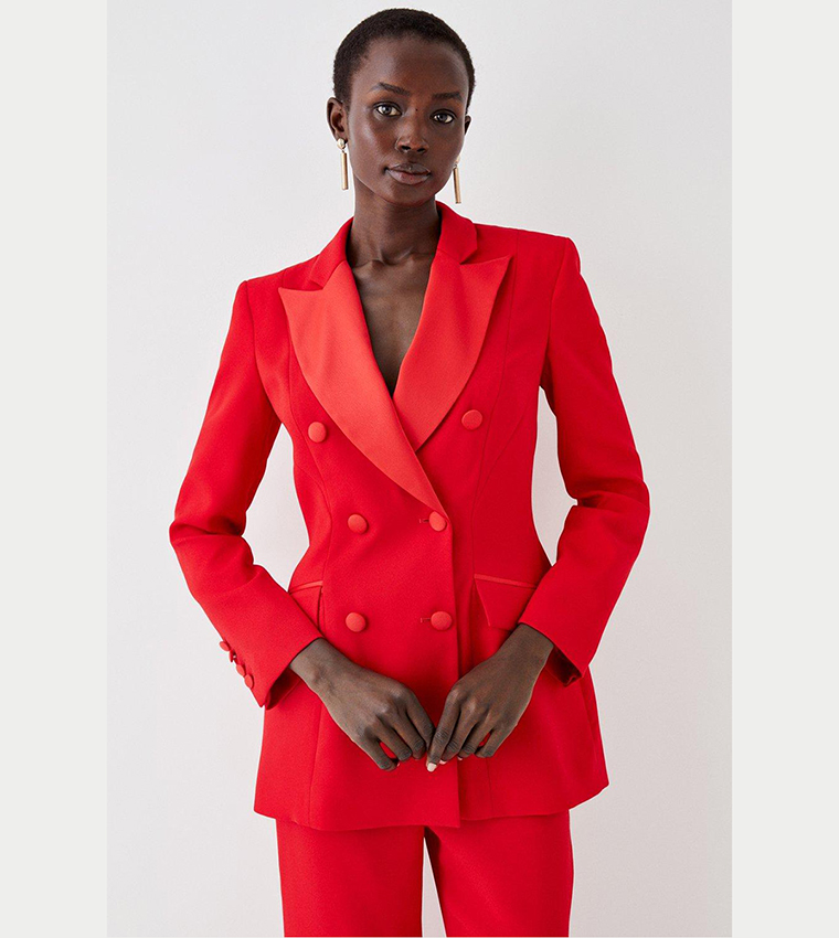 Buy Coast Premium Hourglass Silhouette Blazer In Red | 6thStreet Bahrain