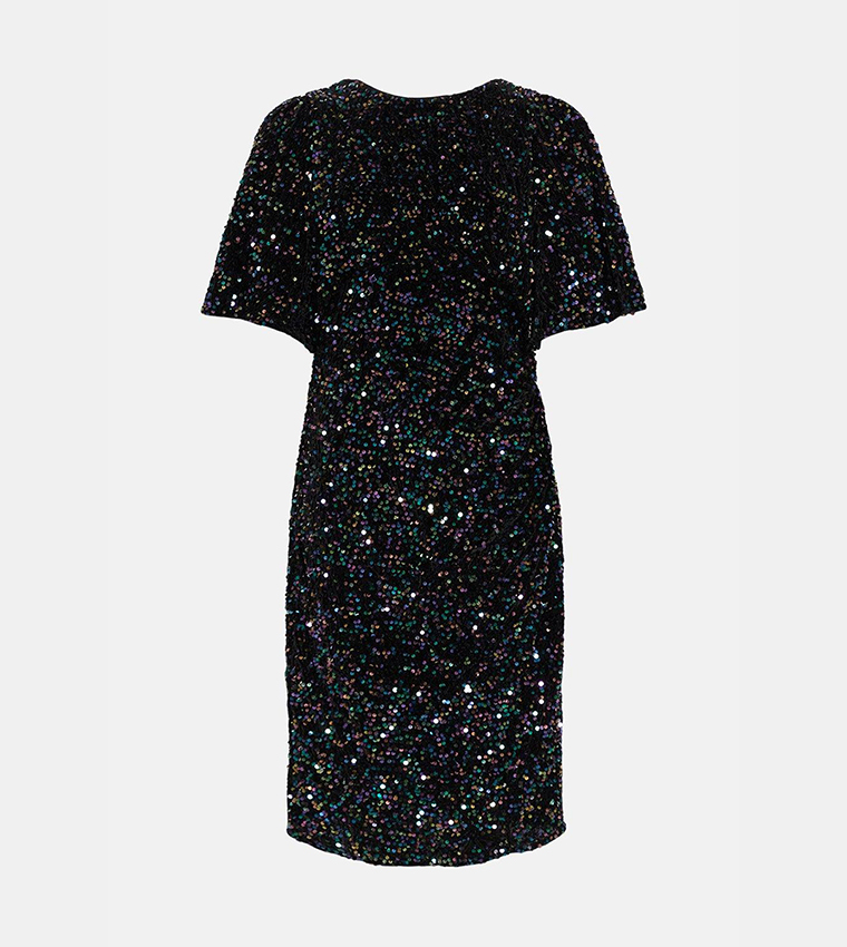coast black sequin dress Black Coast Halterneck Sequin Bridesmaid Maxi Dress