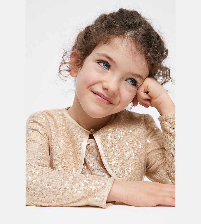 Girls gold bolero best sale