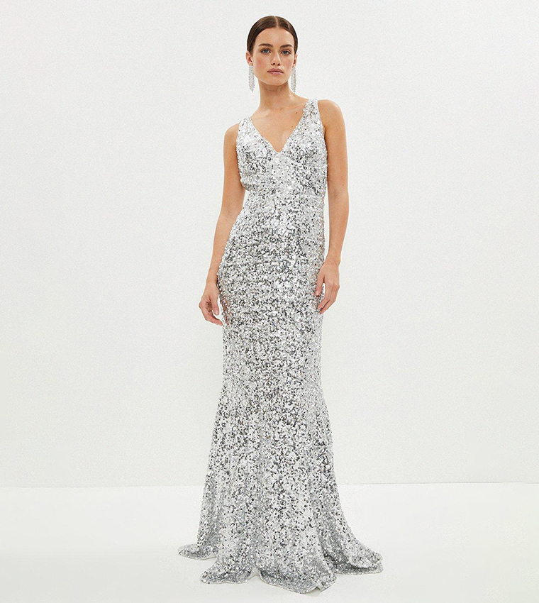 Sequin fishtail shop maxi dress