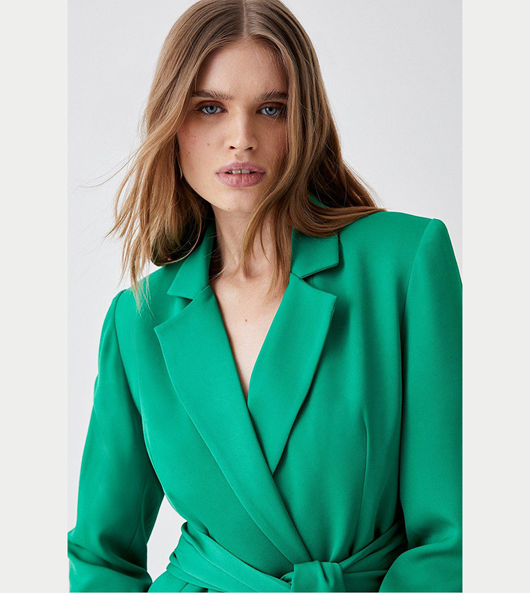 Buy Coast Tie Waist Blazer In Green | 6thStreet Saudi Arabia