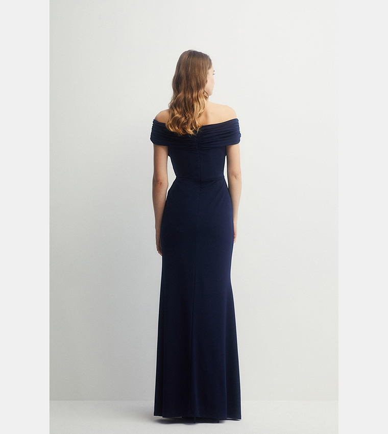 coast jersey dress Blue threadbare Cotton Jersey Smock-Style Midi Dress With Pockets