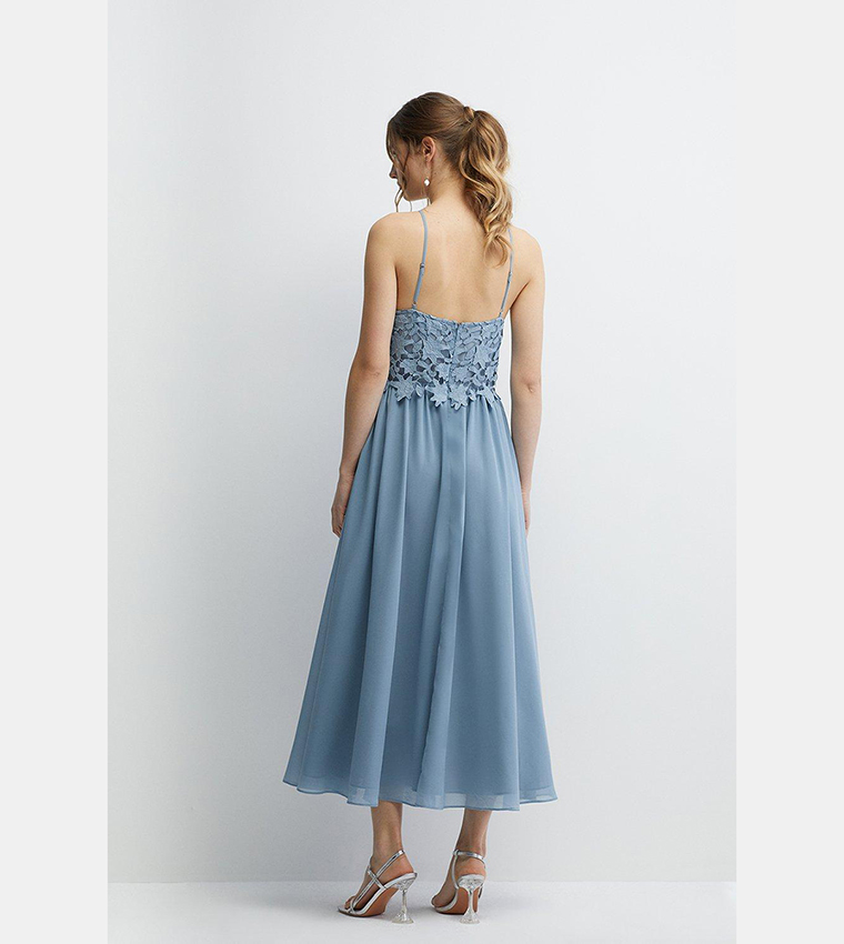 Buy Coast Guipure Lace 2 In 1 Cami Bridesmaids Midi Dress In Blue