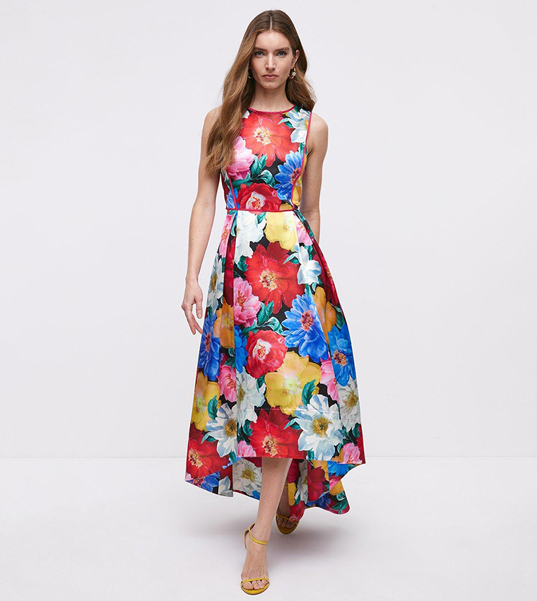 Buy Coast Twill Midi Dress With Dip Hem Piping In Multiple Colors 6thStreet Oman