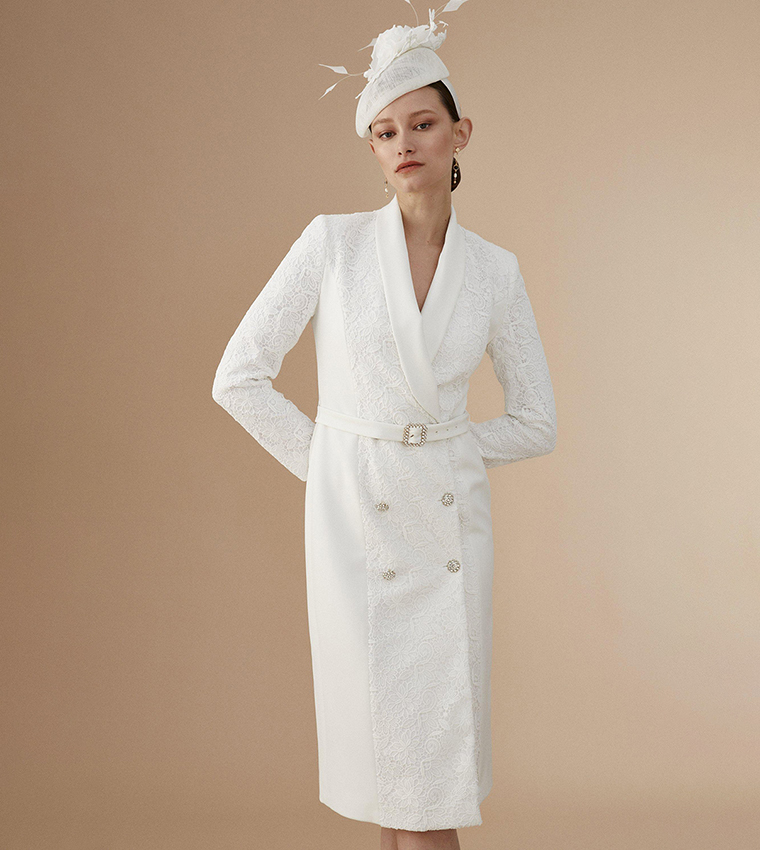 Ivory hotsell tuxedo dress