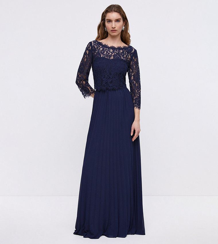 Buy Coast Removable Lace Top Bandeau Bridesmaid Dress In Navy 6thStreet UAE