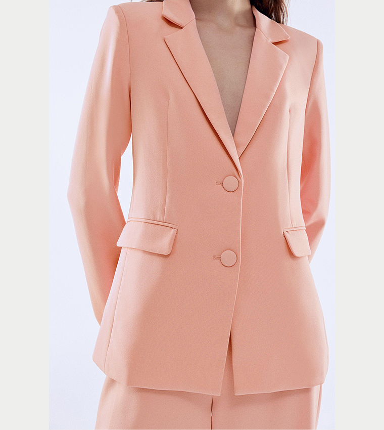 Buy Coast Single Breasted Longline Blazer In Coral 6thStreet UAE