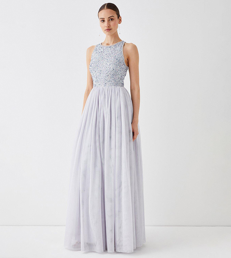 Embellished bodice maxi dress hotsell