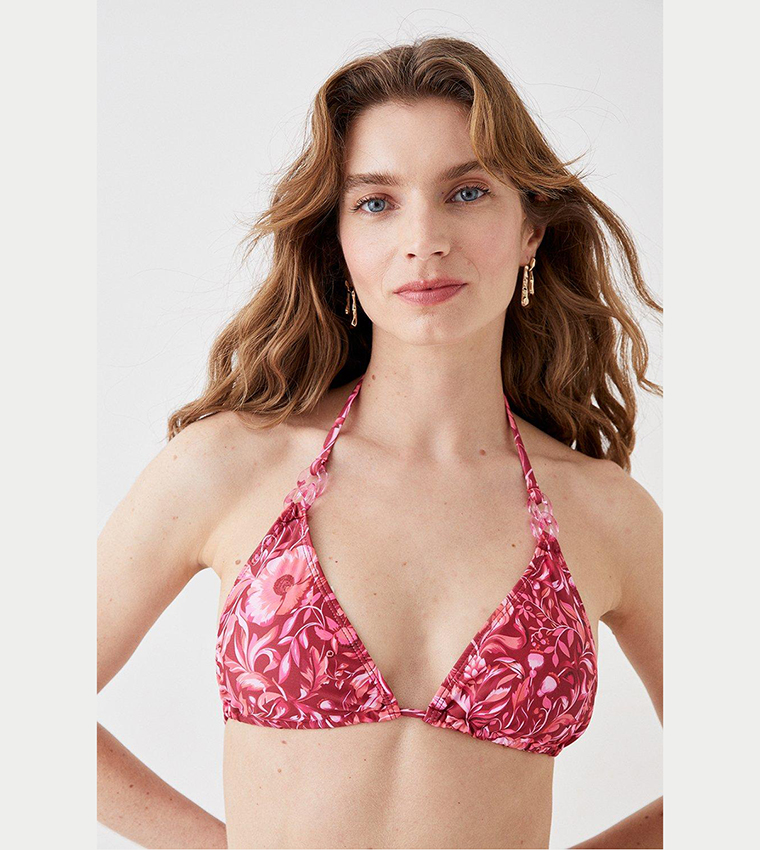 Buy Coast Alexandra Farmer Trim Detail Bikini Top In Pink