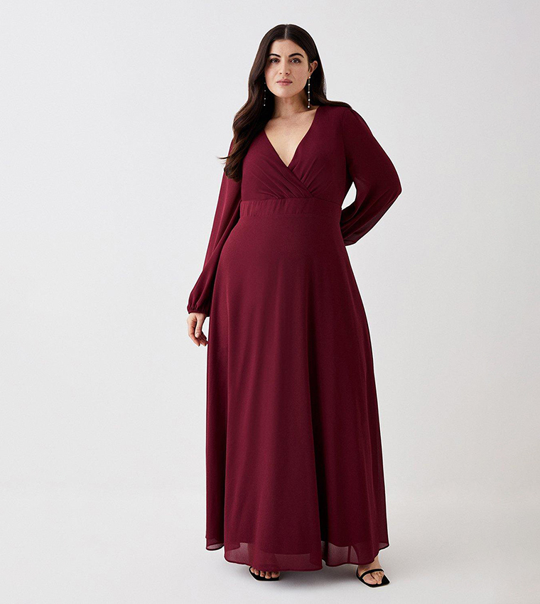 Buy Coast Plunge Neck Hem Sweep Maxi Dress In AUBERGINE | 6thStreet ...