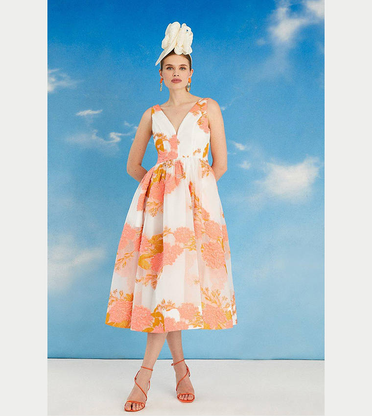 Coast top peach dress