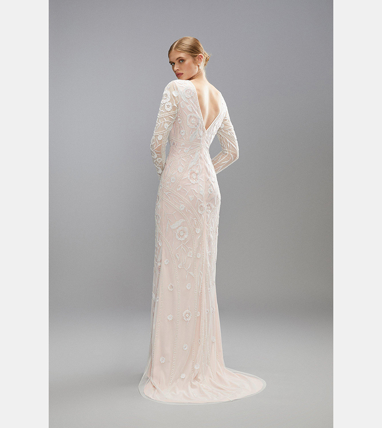 Buy Coast Premium Embellished Blush Bridal Maxi Dress In Barely Pink 6thStreet UAE