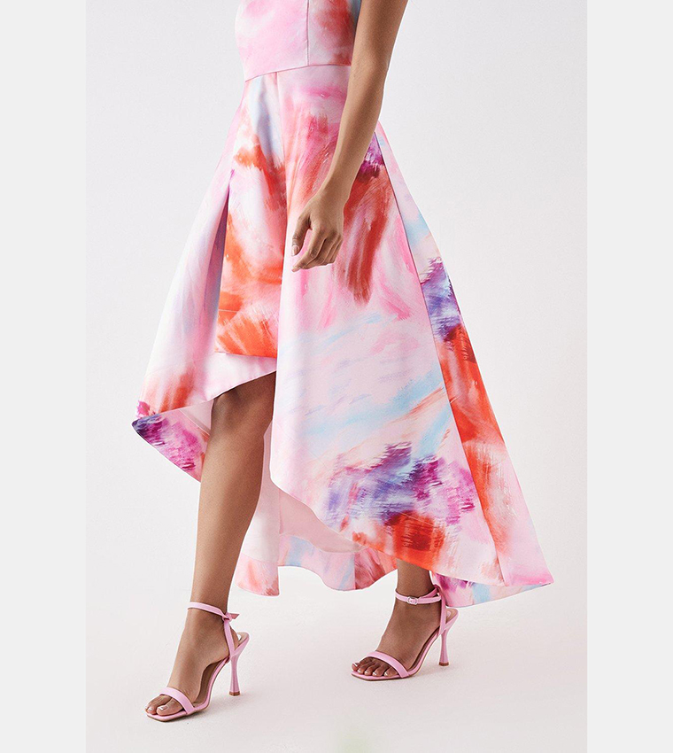 Buy Coast Dip Hem Twill Midi Dress In Pink | 6thStreet Kuwait