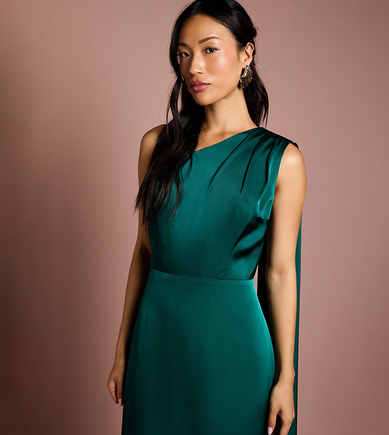 Coast Honoured Drape One Shoulder Satin Maxi Bridesmaid Dress