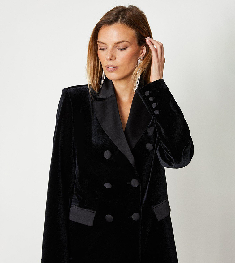 Premium Velvet Double Breasted Blazer