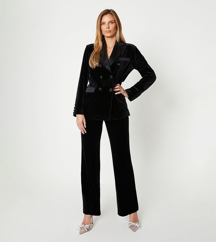 Premium Velvet Double Breasted Blazer