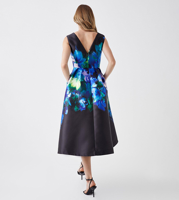Buy Coast Patterned Structured Midi Dress In Black | 6thStreet Kuwait