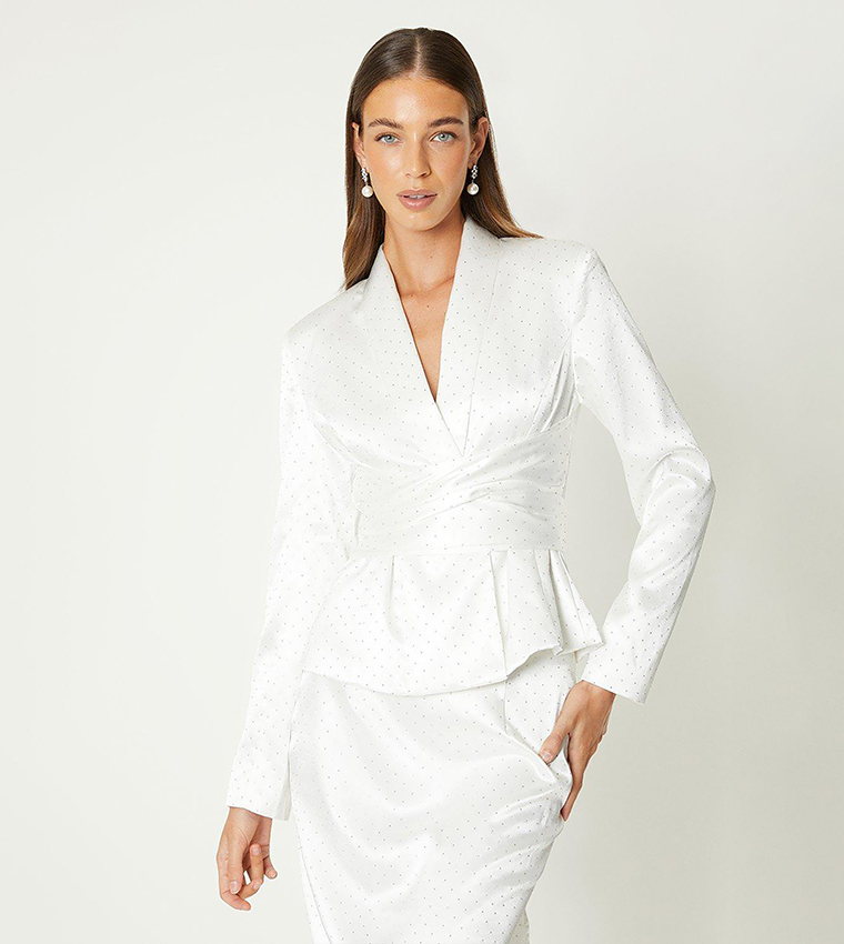 June Satin Belted Blazer