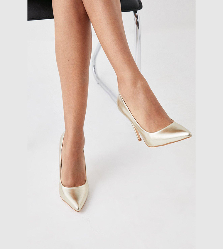 Buy Coast Outlet Tate High Heel Stiletto Pointed Court Pumps In Gold 6thStreet Oman