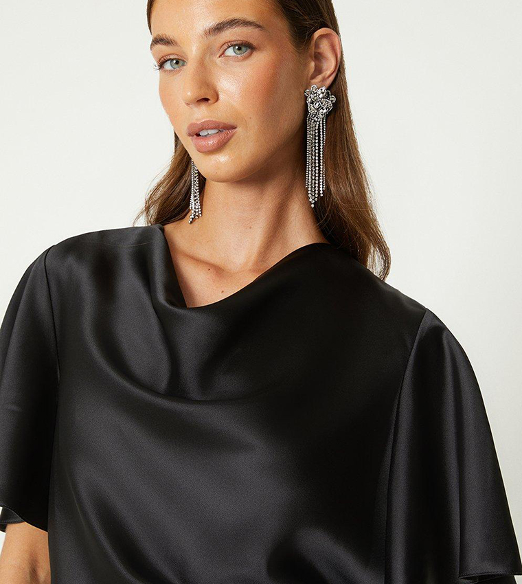 Shiraz Cowl Bust Top Black