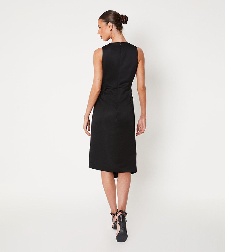 Buy Coast 3d Rose Wrap Skirt Midi Dress In Black | 6thStreet Qatar