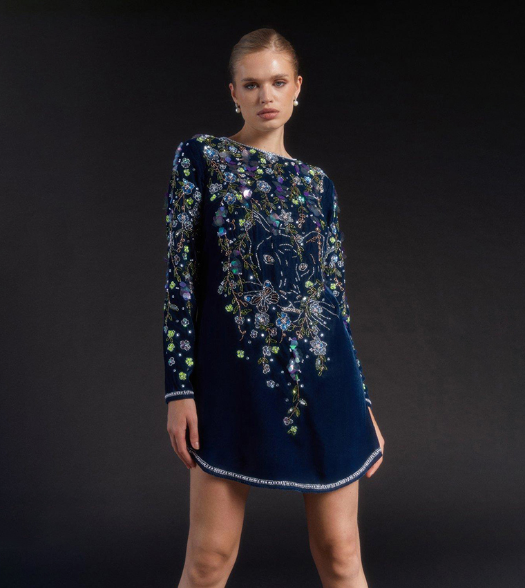 Coast navy velvet dress online