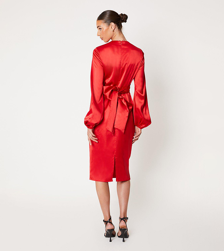 BLOUSON SLEEVE WRAP DRESS REBELLE REBELLE