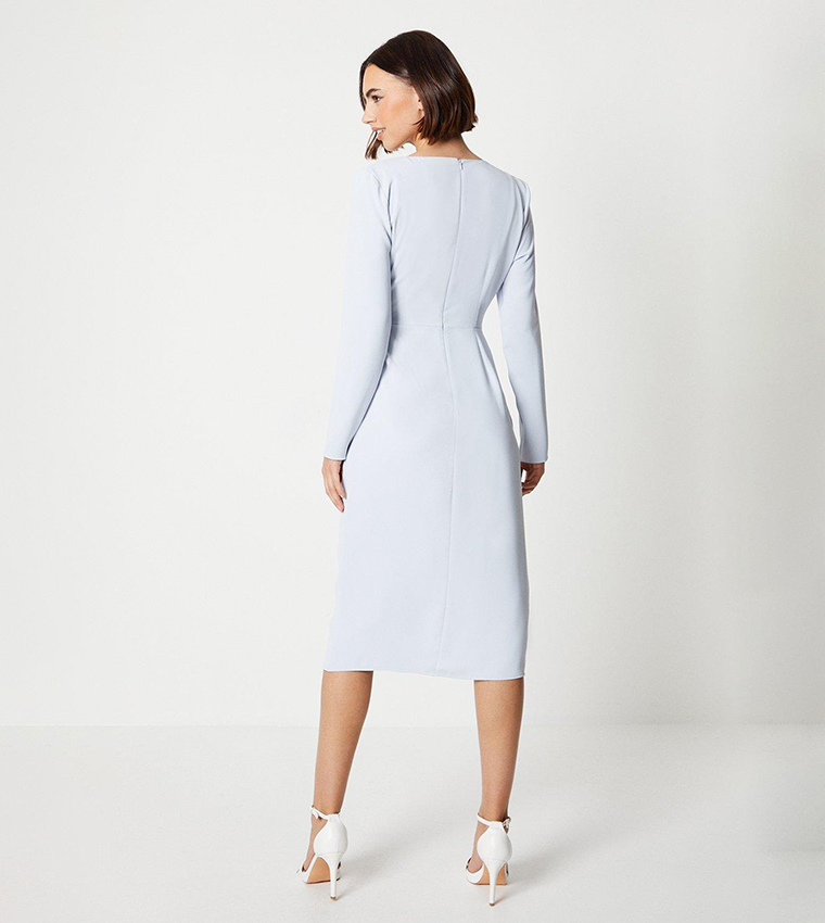 sachin and babi light blue dress Grey Vest and Pencil Skirt