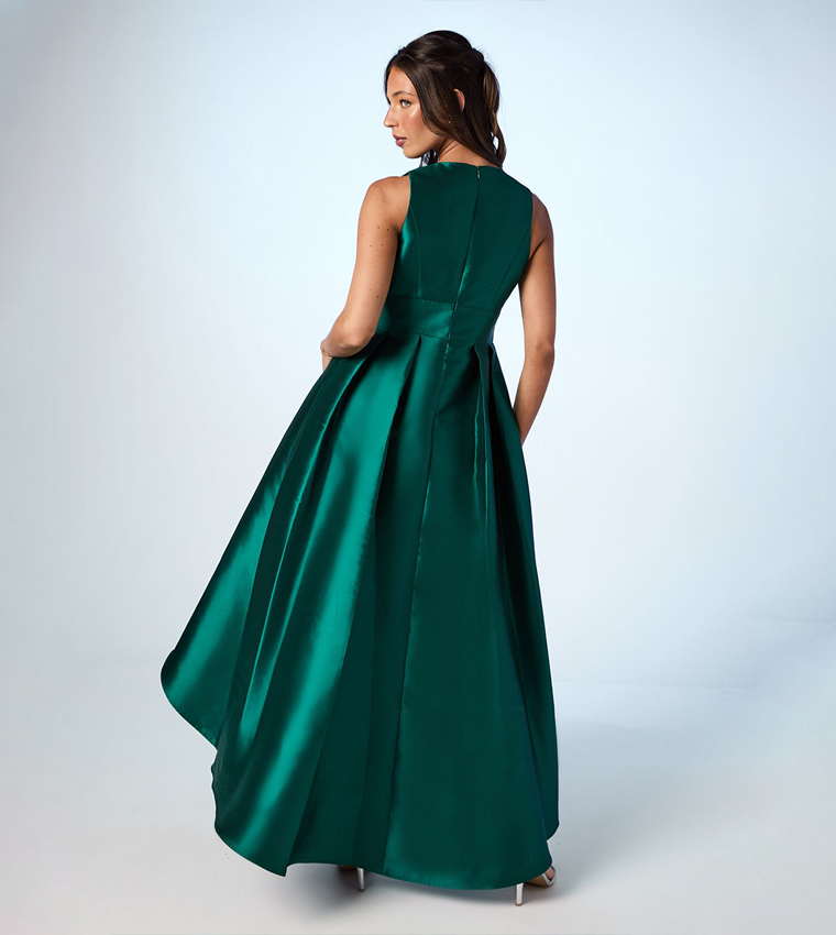 Coast Honoured Petite Sleeveless Plunge Waterfall Twill Maxi Bridesmaid Dress