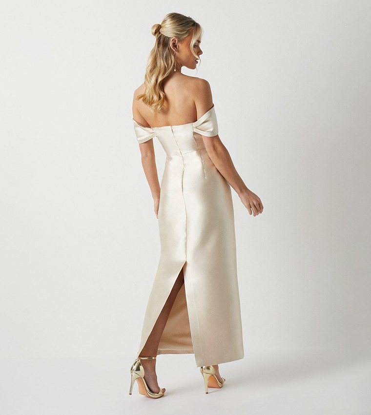 Petite Twill Column Bridesmaids Dress