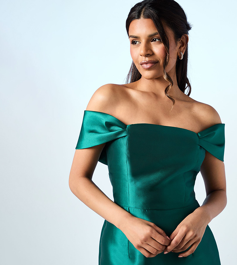 Coast Honoured Petite Twill Bardot Column Midi Bridesmaid Dress