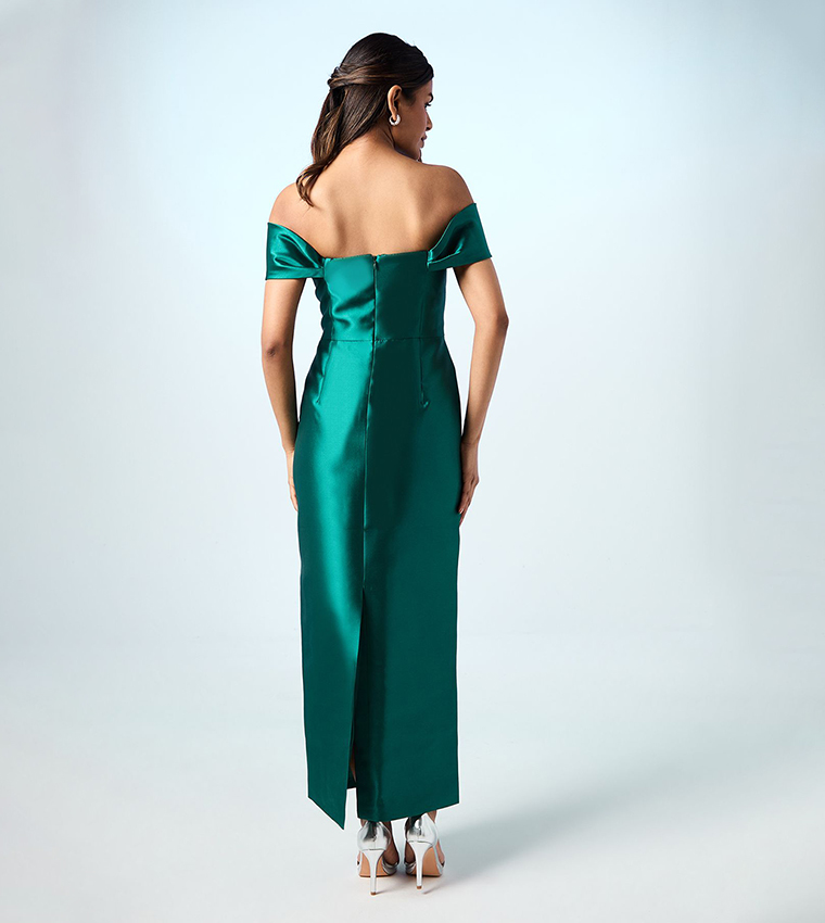 Coast Honoured Petite Twill Bardot Column Midi Bridesmaid Dress