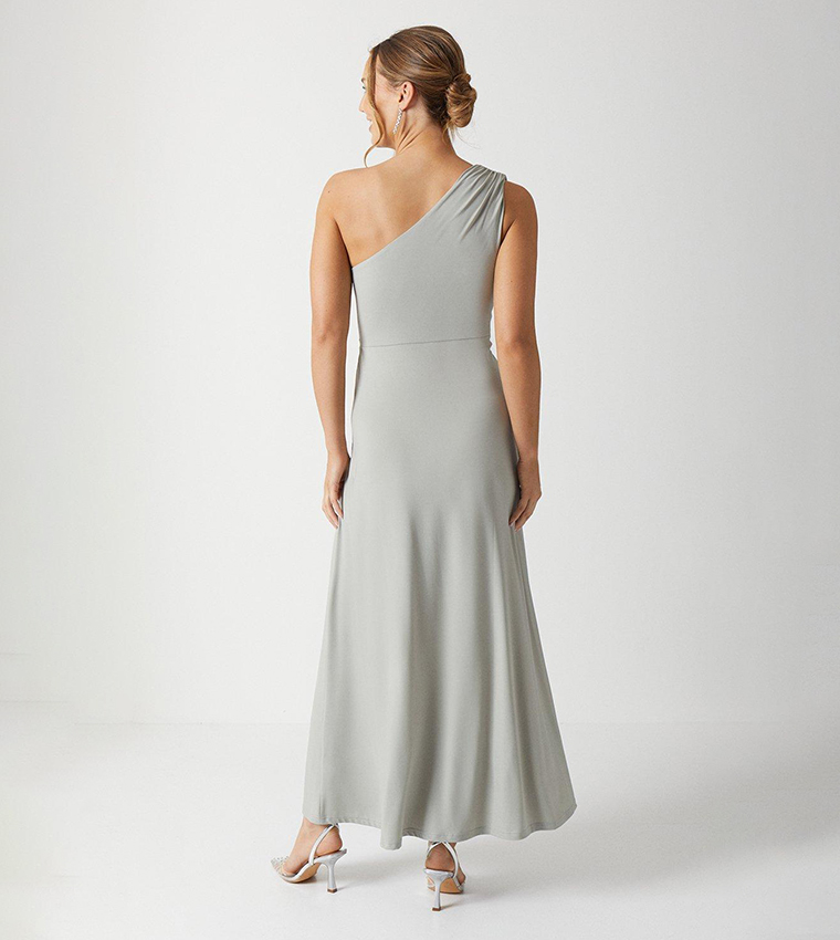 Twist Detail One Shoulder Jersey Bridesmaids Dress