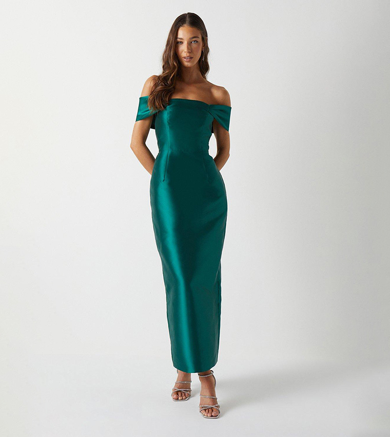 Buy Coast Twill Bridesmaids Column Dress In Emerald 6thStreet Bahrain