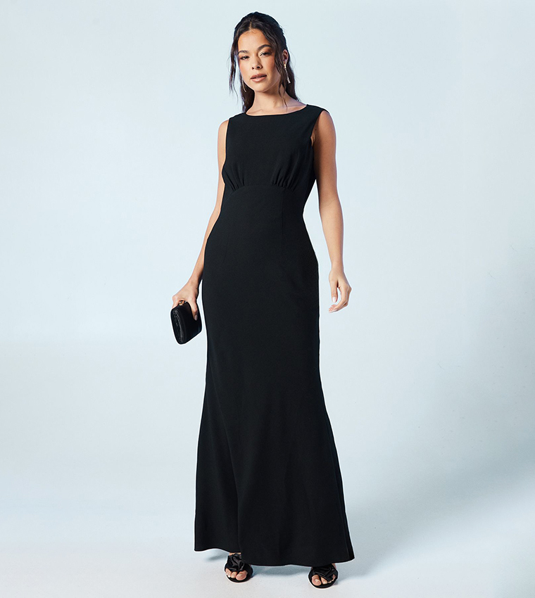 Cowl Back Fishtail Bridesmaid Maxi Dress