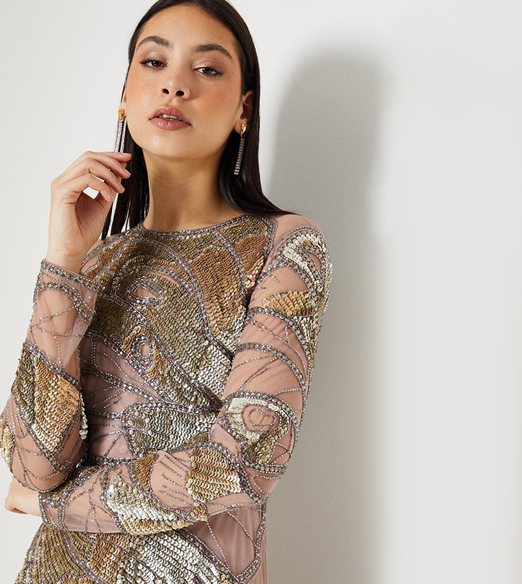 Premium Hand Embellished Maxi Dress