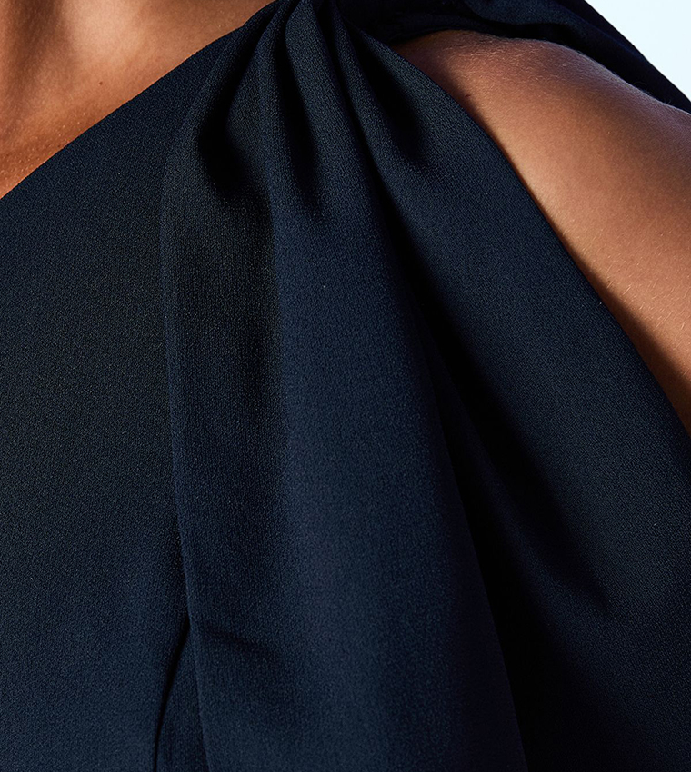 Bow One Shoulder Maxi Bridesmaid Dress