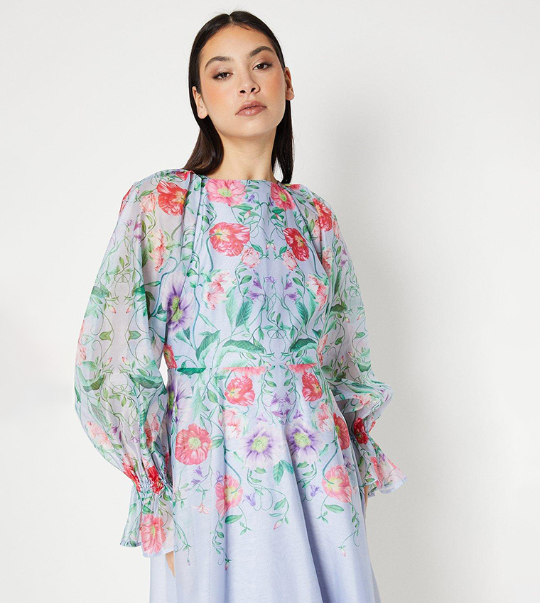 Buy Coast Placement Print Cloudy Organza Midi Dress In Lilac | 6thStreet  Qatar