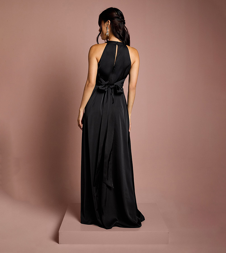 Coast Honoured Twist Halterneck Satin Maxi Bridesmaid Dress