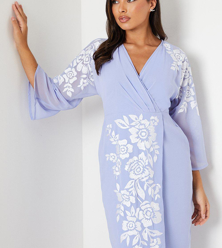 Kimono sleeve wrap dress clearance