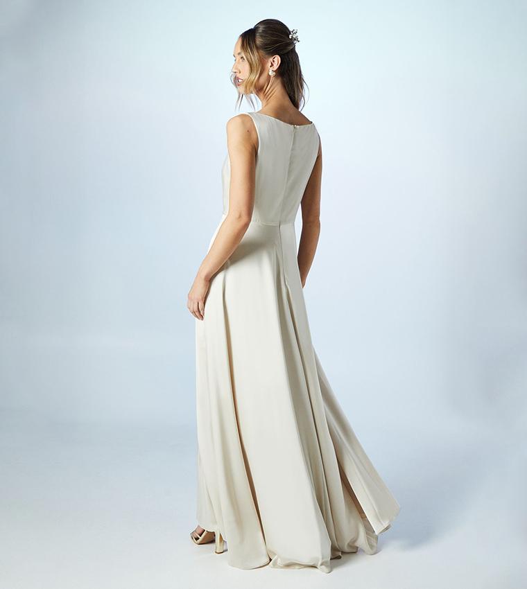 Cowl Neck A-line Satin Bridesmaid Dress